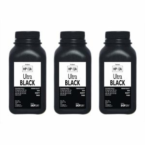 SHOPGINY Toner Refill Powder Ultra Black for HP 12A, Q2612A Toner Cartridge for HP Laserjet 1010, 1012, 1018, 1020, 1020 Plus, 1022, 3050, 3052, M1005, M1319F MFP (Pack of 3)