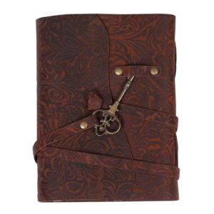 SHOPGINY Red Crunch Vintage Deckle Edge Paper Handmade Vintage Leather Journal Diary for Men Women 5 x 7 Inches (Red Crunch) - Image 1