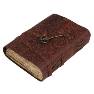 SHOPGINY Red Crunch Vintage Deckle Edge Paper Handmade Vintage Leather Journal Diary for Men Women 5 x 7 Inches (Red Crunch) - Image 2