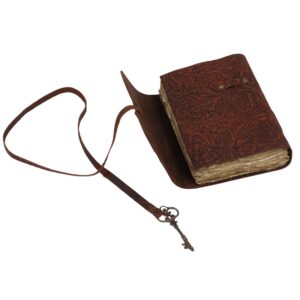 SHOPGINY Red Crunch Vintage Deckle Edge Paper Handmade Vintage Leather Journal Diary for Men Women 5 x 7 Inches (Red Crunch) - Image 3