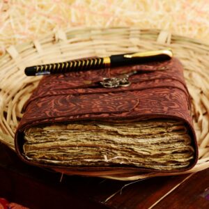 SHOPGINY Red Crunch Vintage Deckle Edge Paper Handmade Vintage Leather Journal Diary for Men Women 5 x 7 Inches (Red Crunch) - Image 9