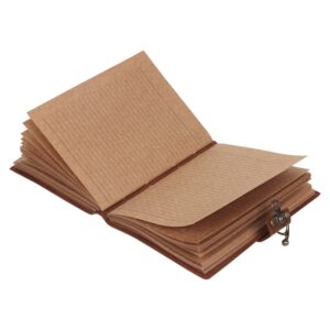 SHOPGINY Brown Leather Journal 240 Pages Antique Handmade Kraft Paper Diary cum Notepad for Men, Women Plain Paper of 6x8 inch - Image 4
