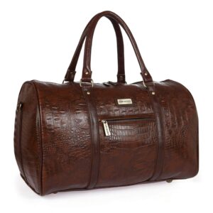 Duffle Bag for Travel (18") - Genuine Leather, Water-Resistant -Ideal Cabin Bag for Flight -Men and Women's Weekender Travel Bag for Luggage - Image 1
